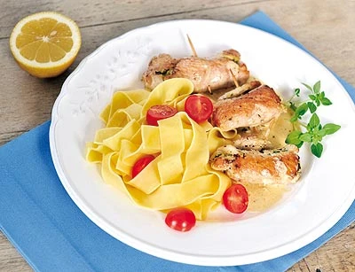 Putenröllchen mit Zitronensauce [Kinderküche]