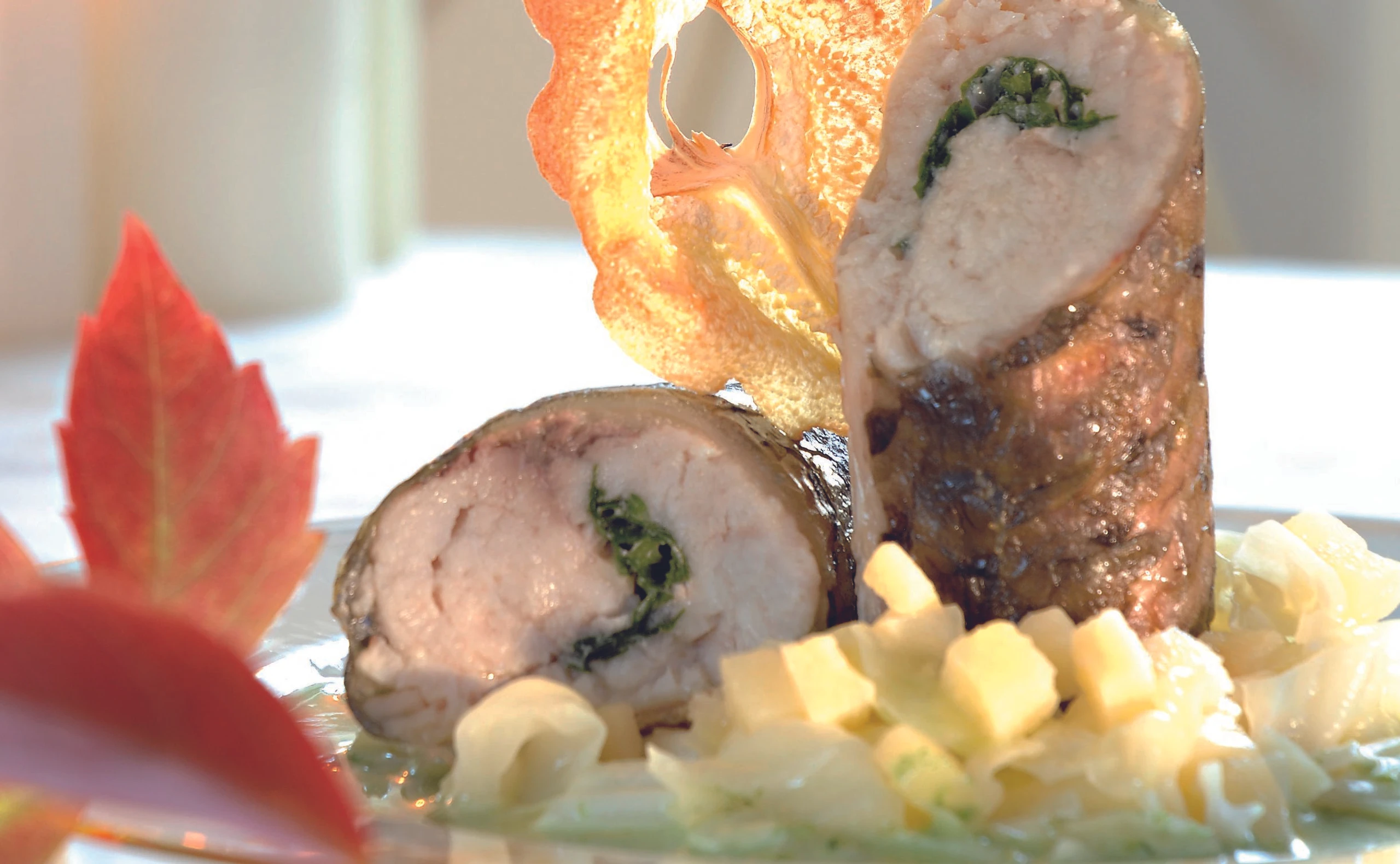 Karpfen-Rolle mit Petersilsauce