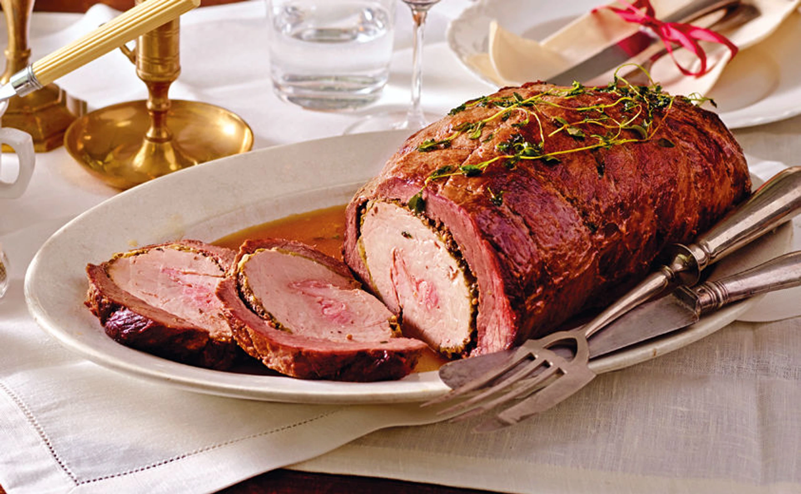 Rollbraten mit Artischockenpüree