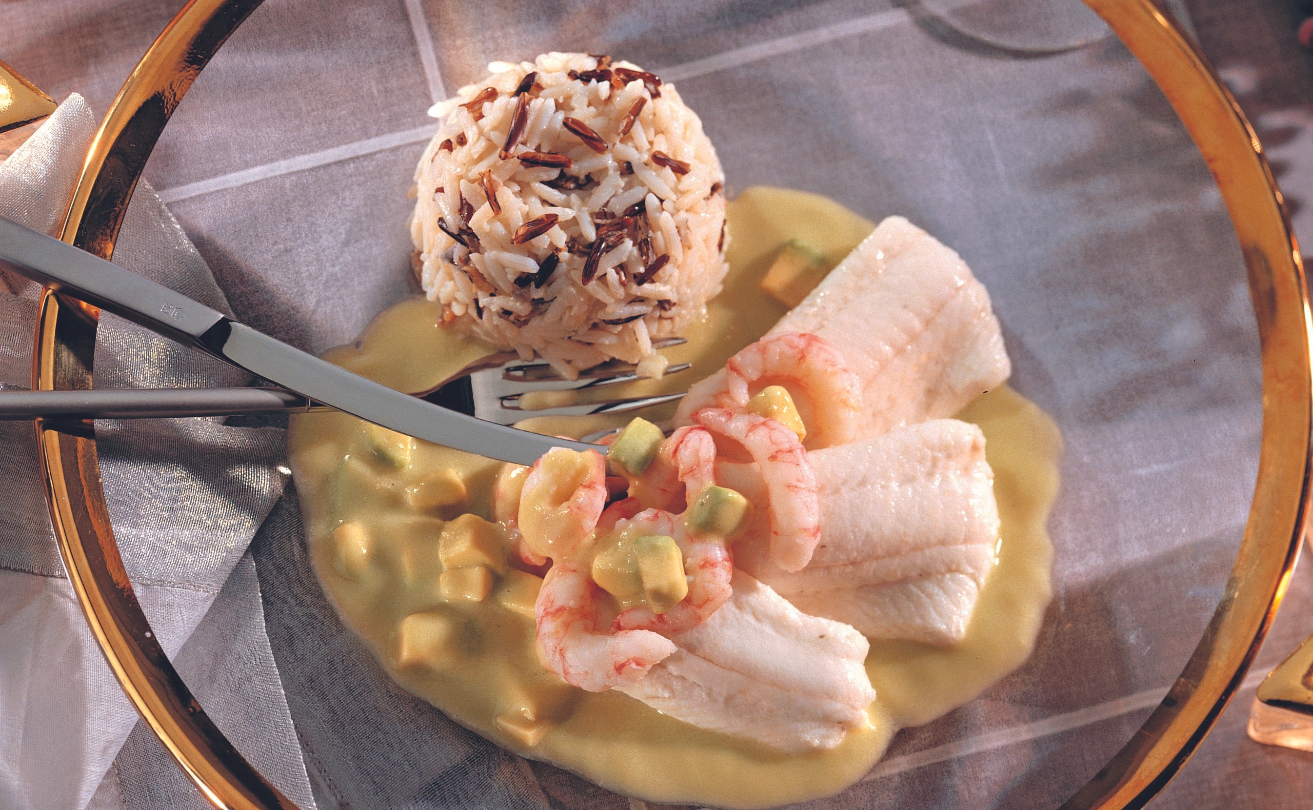 Rotzungenstreifen mit Shrimps