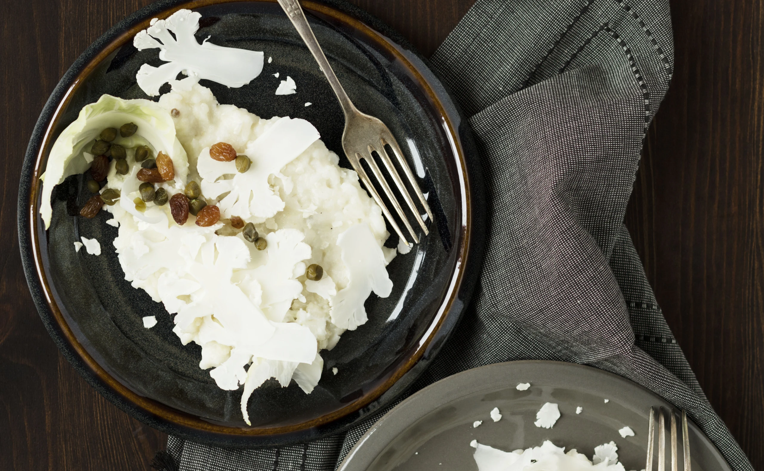 Karfiolrisotto mit Kapern und Rosinen