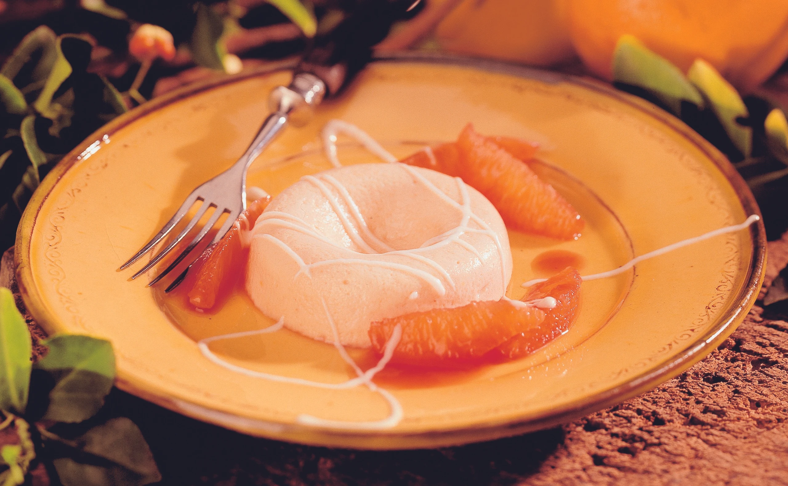 Orangencreme mit Orangensauce