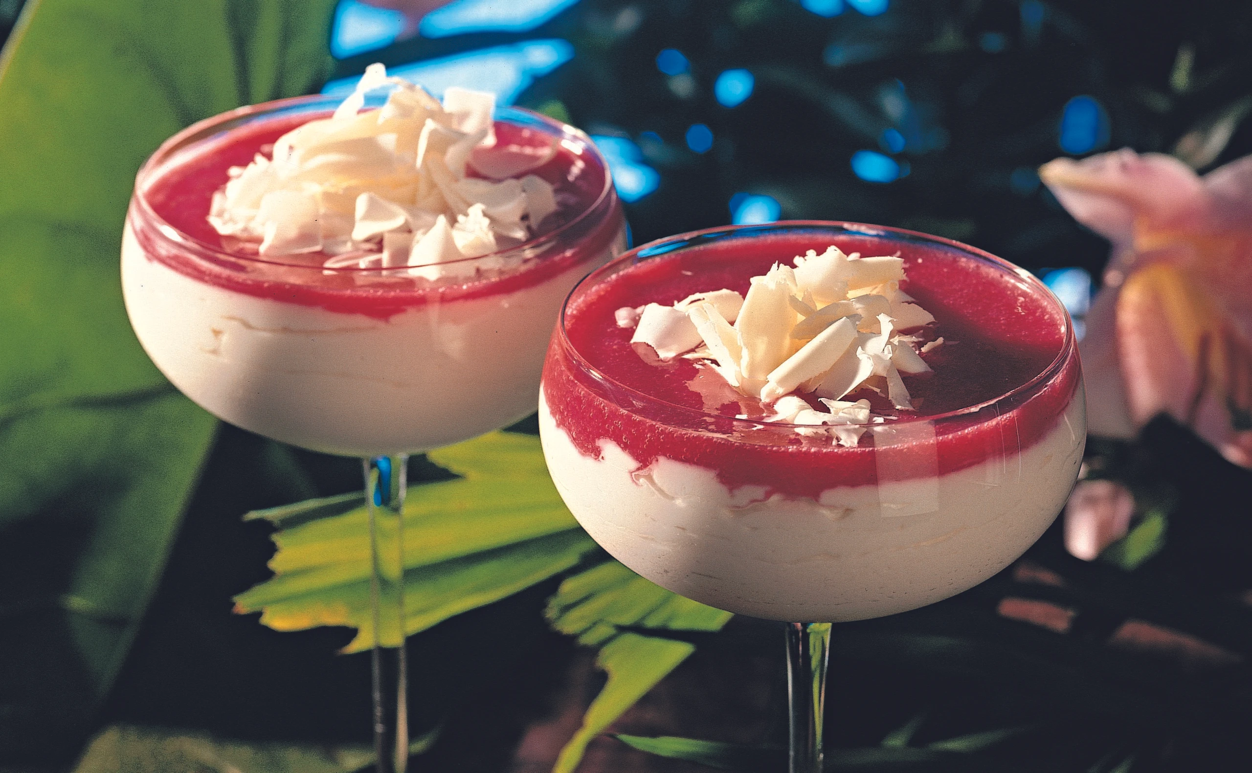 Topfen-Mousse mit Himbeerpüree