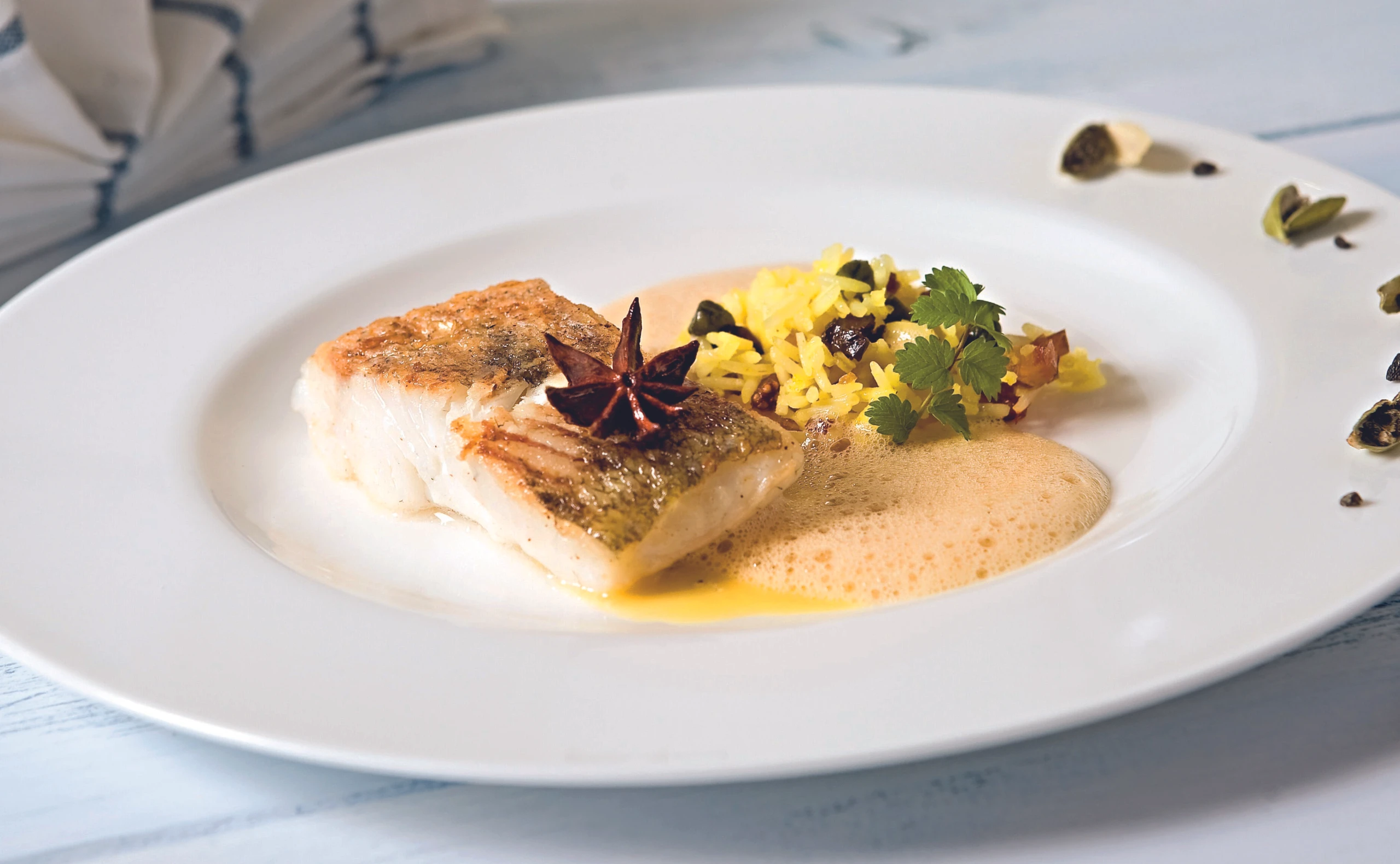 Zander mit Kardamom und orientalischem Reis