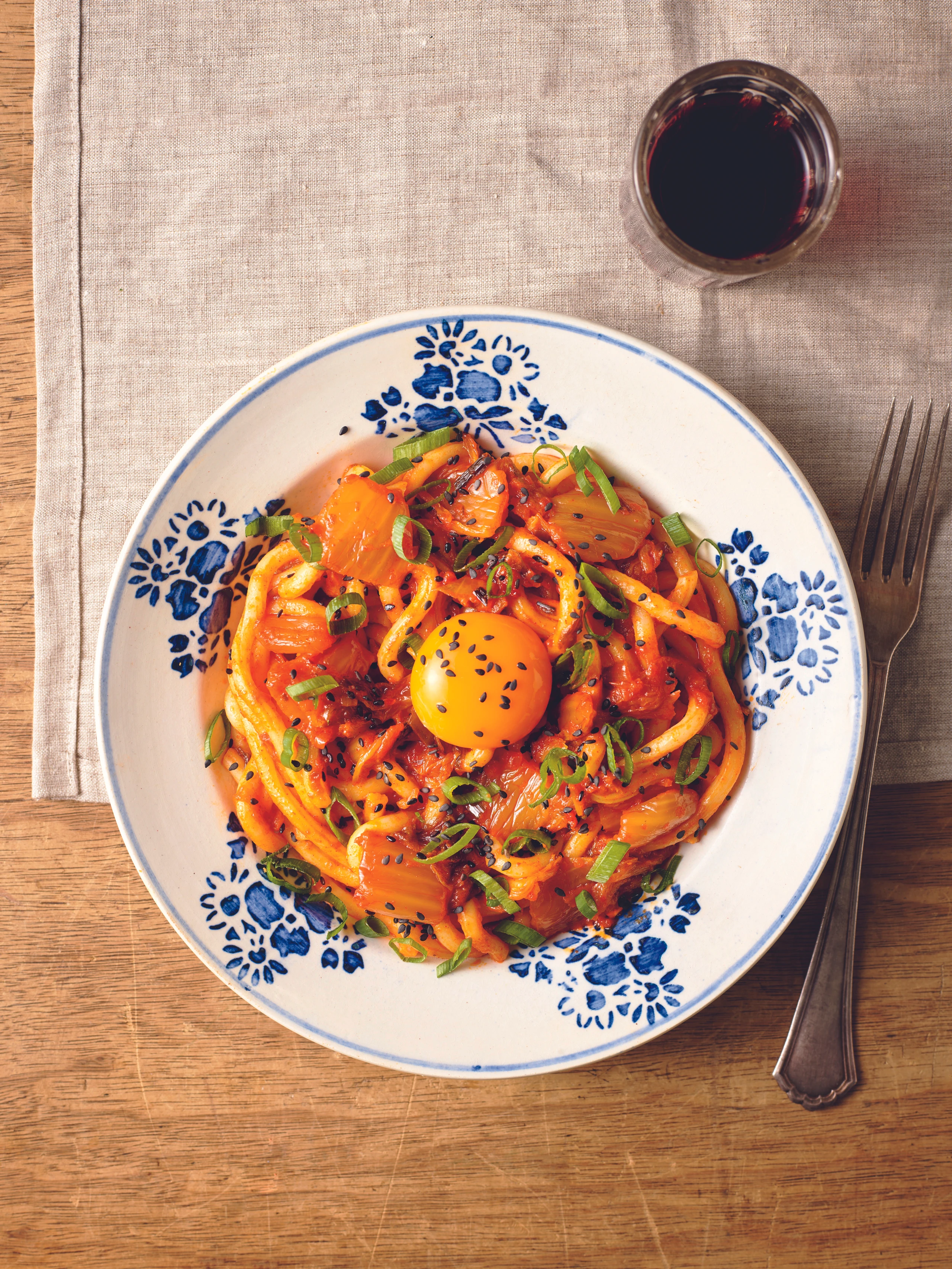 Buttrig-scharfe Kimchi-Udon