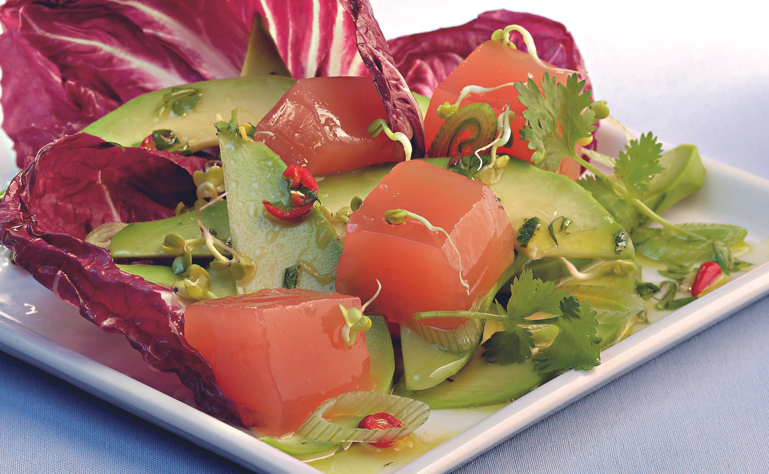 Avocado-Salat mit Grapefruit-Würfeln