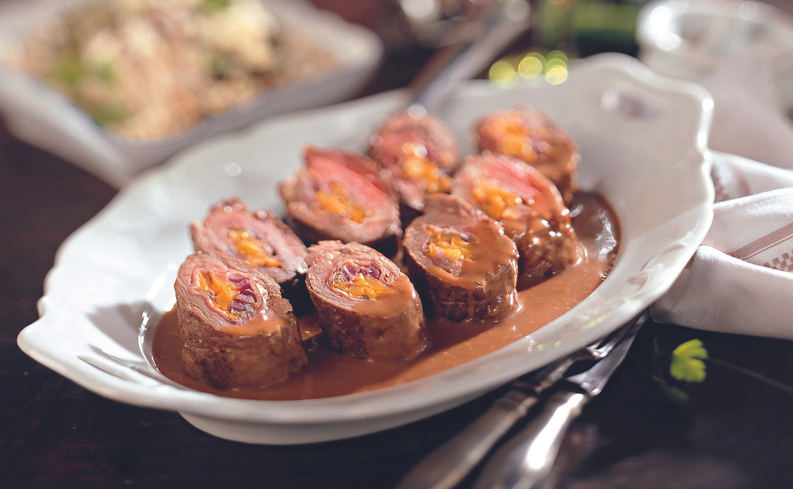 Gefüllter Rostbraten mit Körndl-Reis