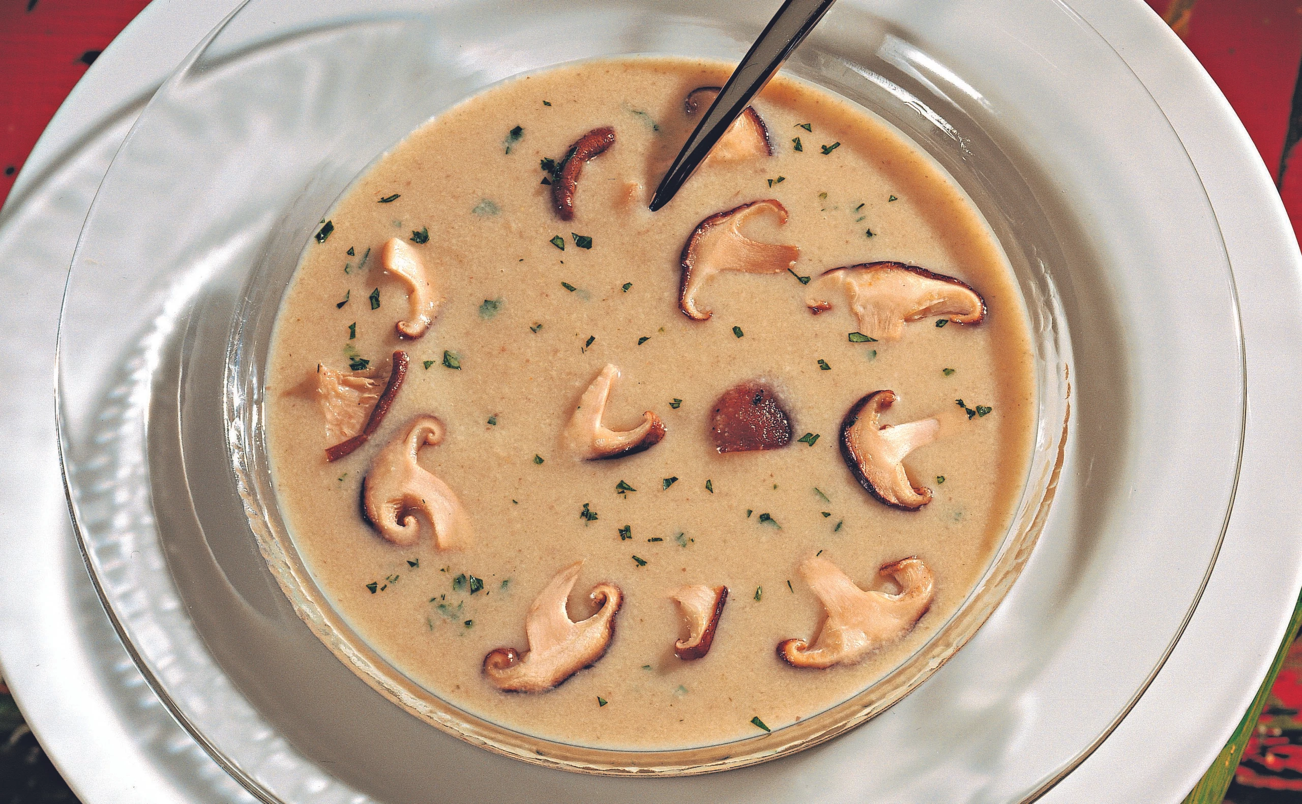 Champignonsuppe mit Shiitake-Pilzen