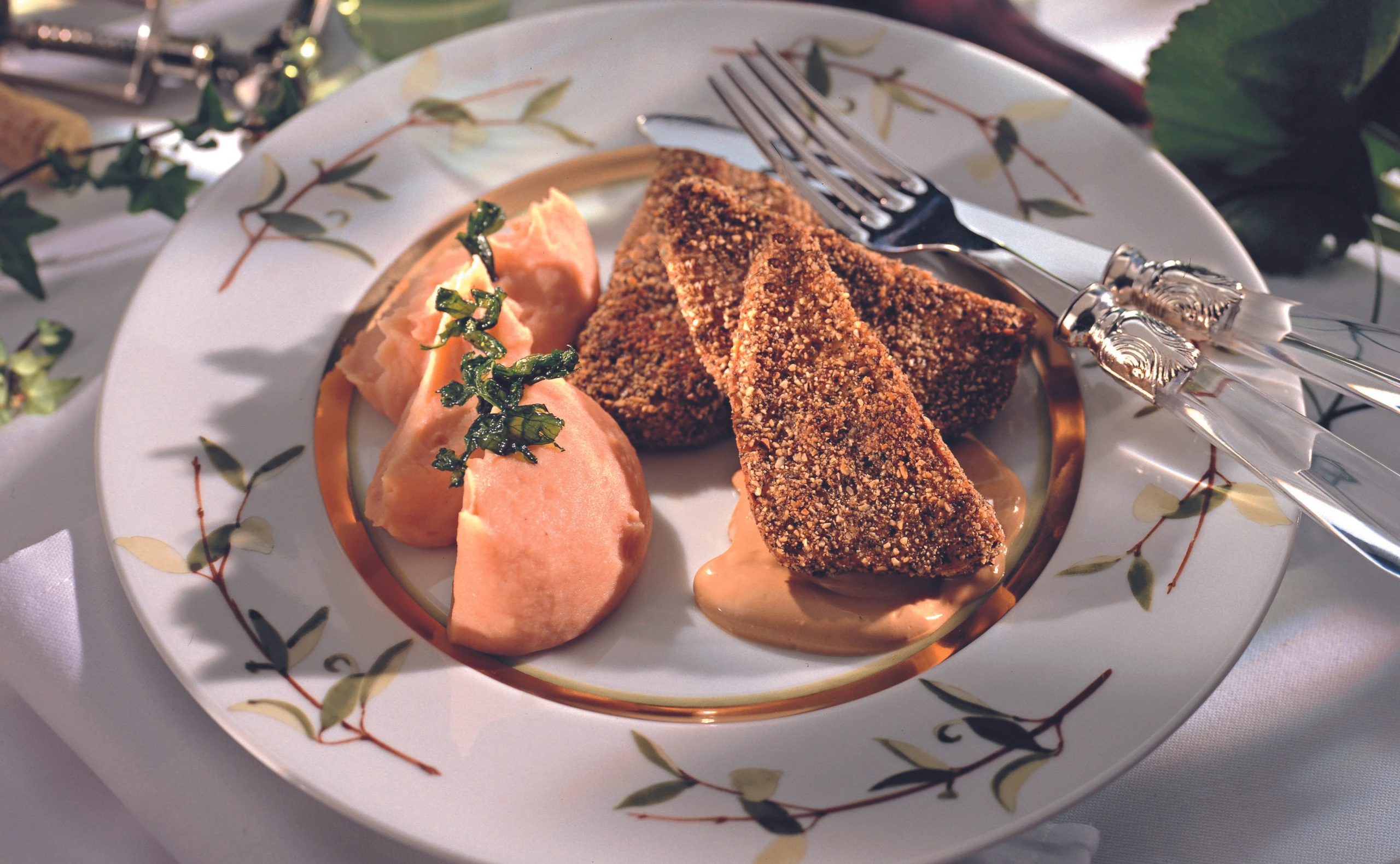 Gebackener Zeller in Kürbiskernpanier