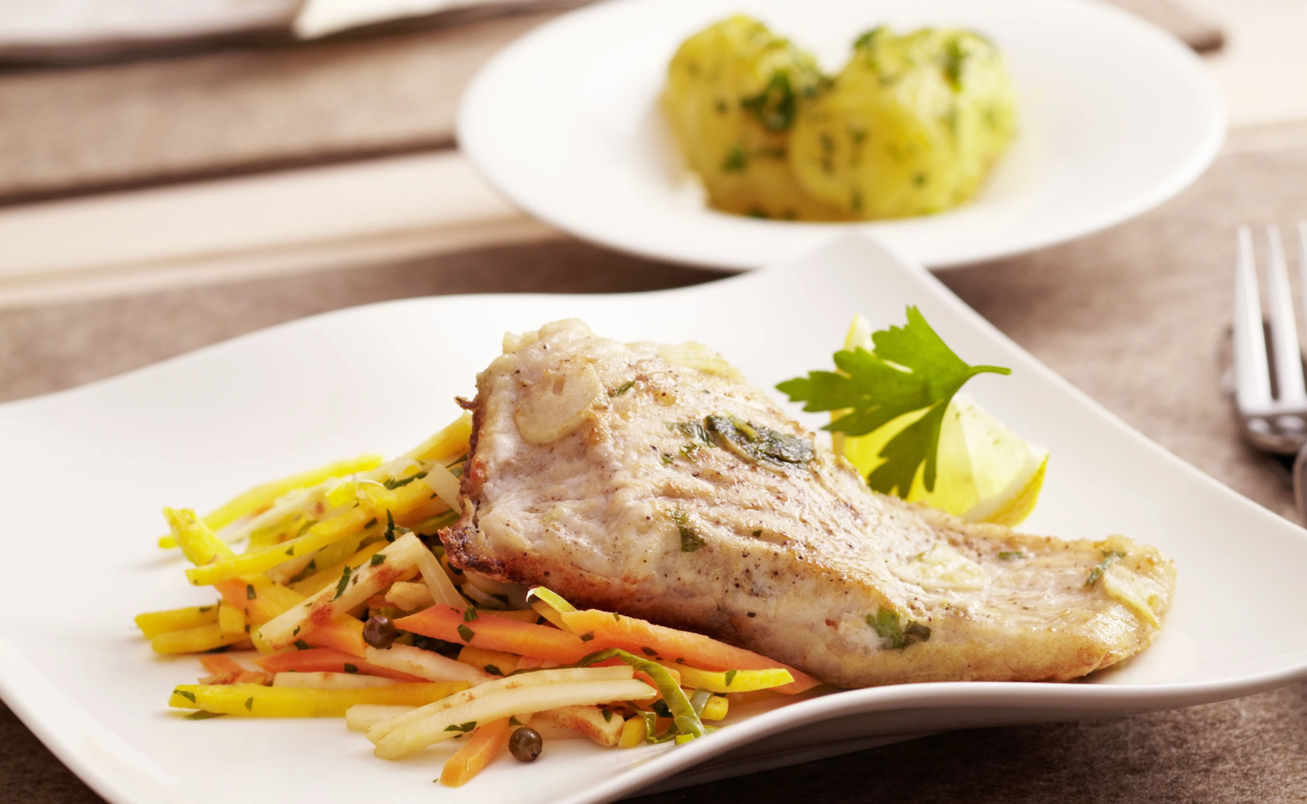 Chorherrenkarpfen mit Wurzelgemüse