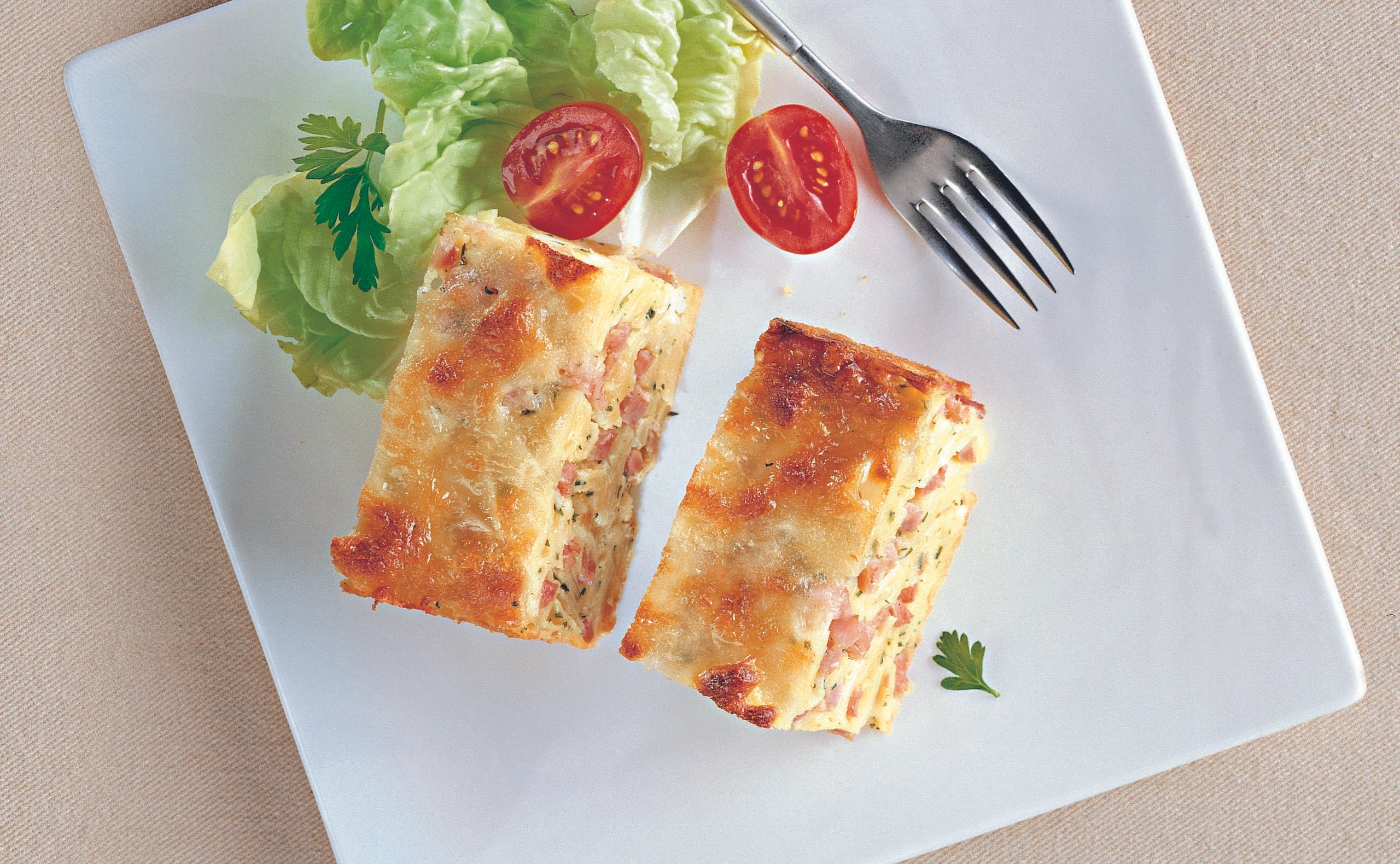 Gebackene Schinkenfleckerl