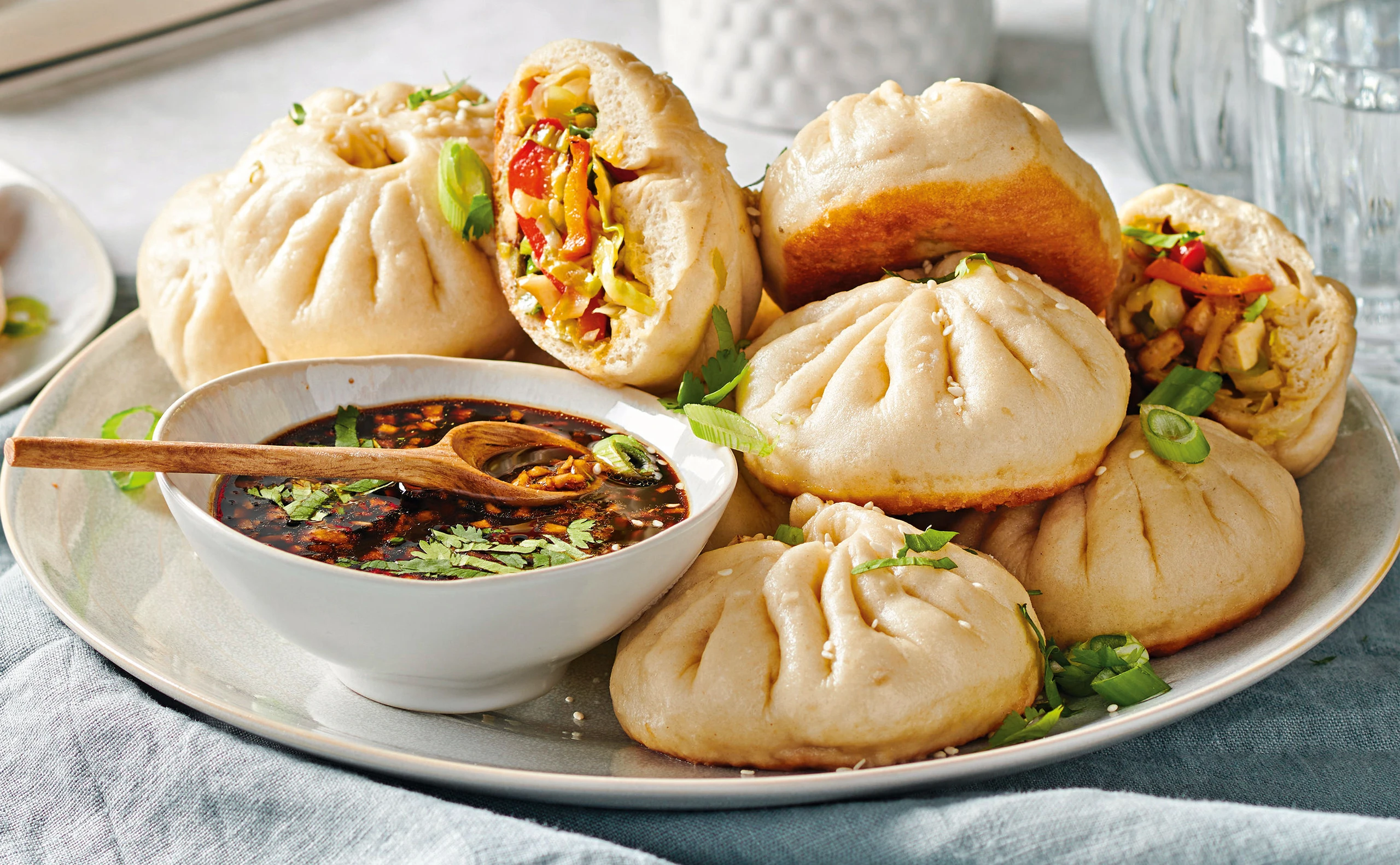 Flaumige Gemüsetascherl mit Räuchertofu