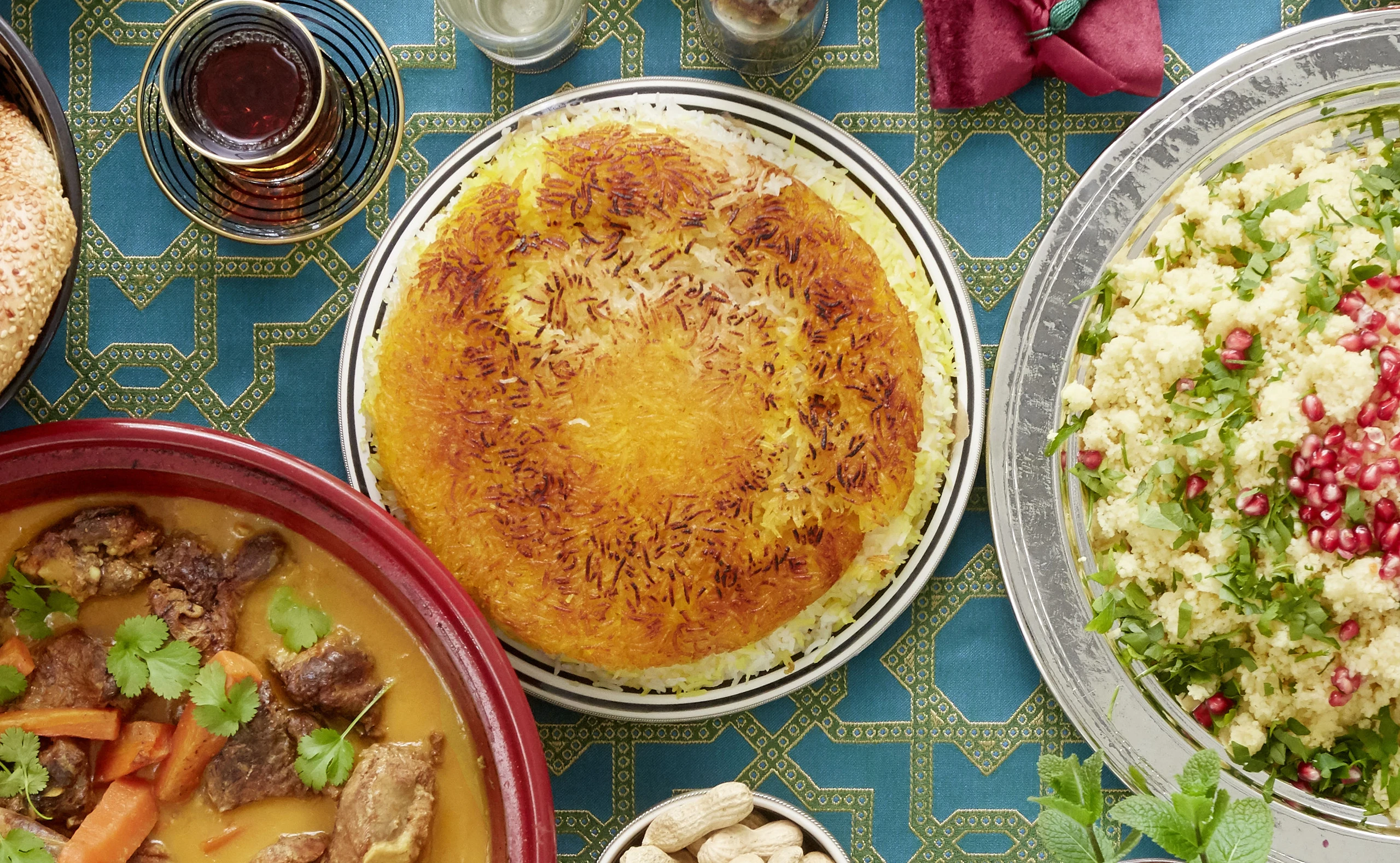 Knuspriger Reiskuchen mit Safran