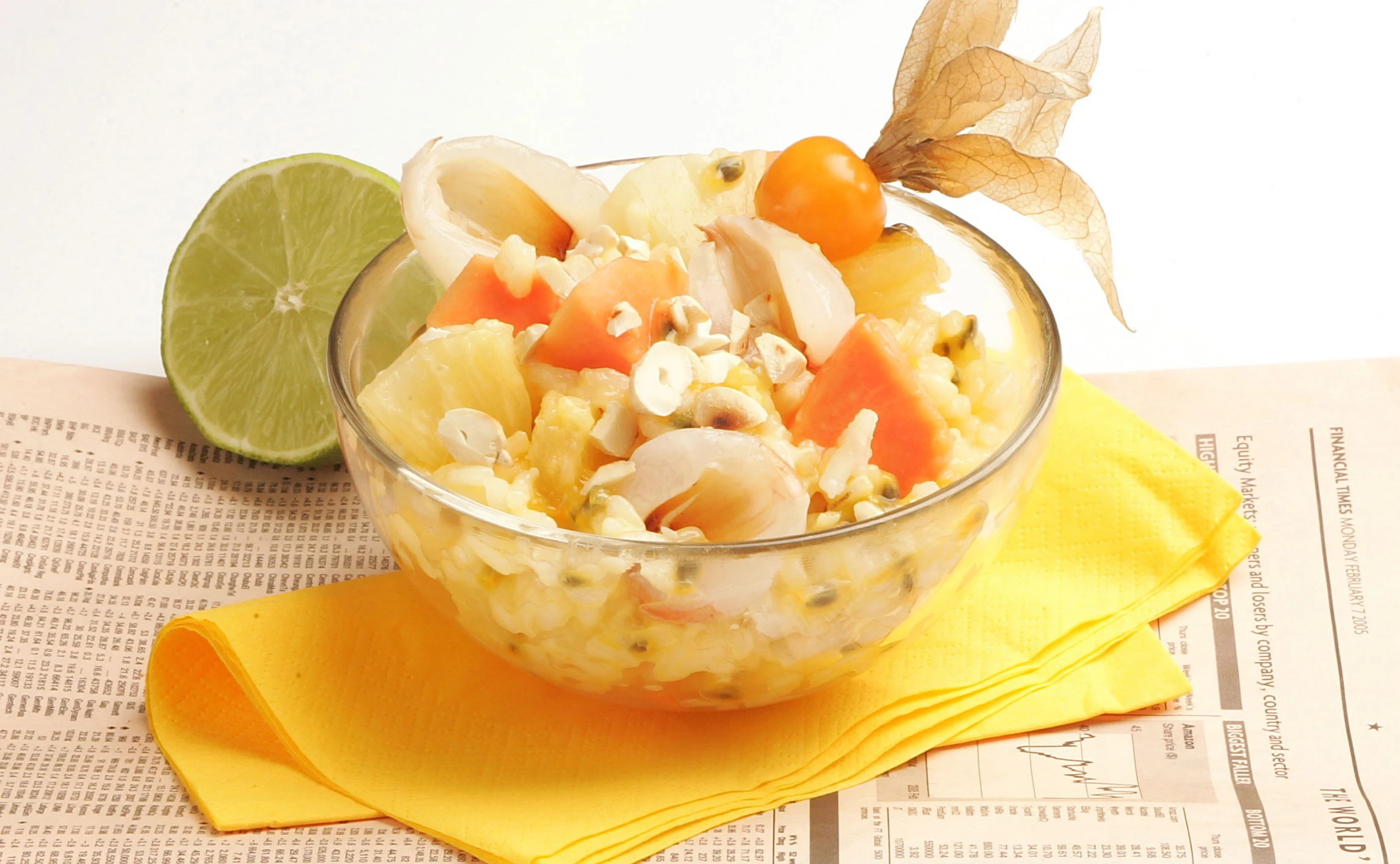 Süßer Reis mit exotischen Früchten