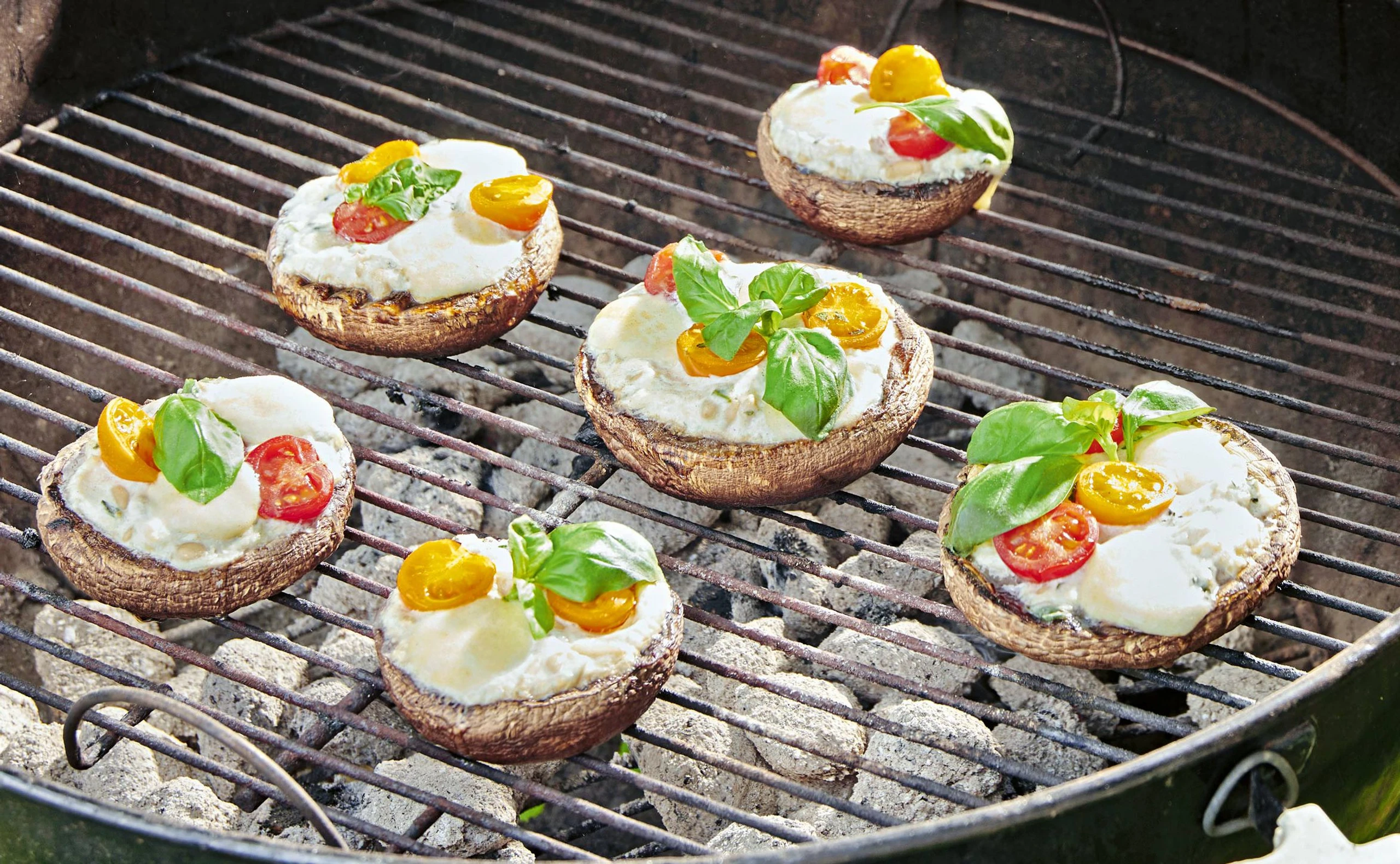 Gegrillte Portobellos mit Käse