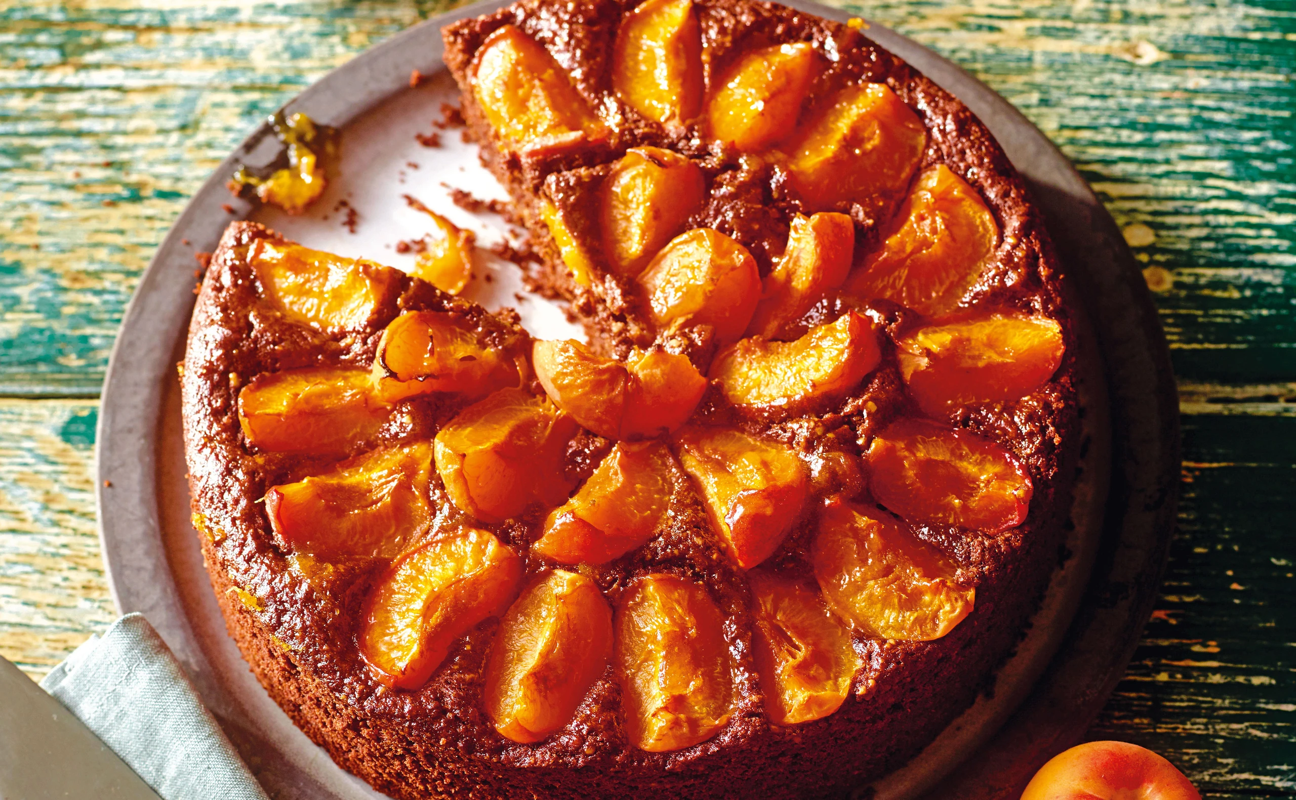 Schoko-Mandelkuchen mit Marillen