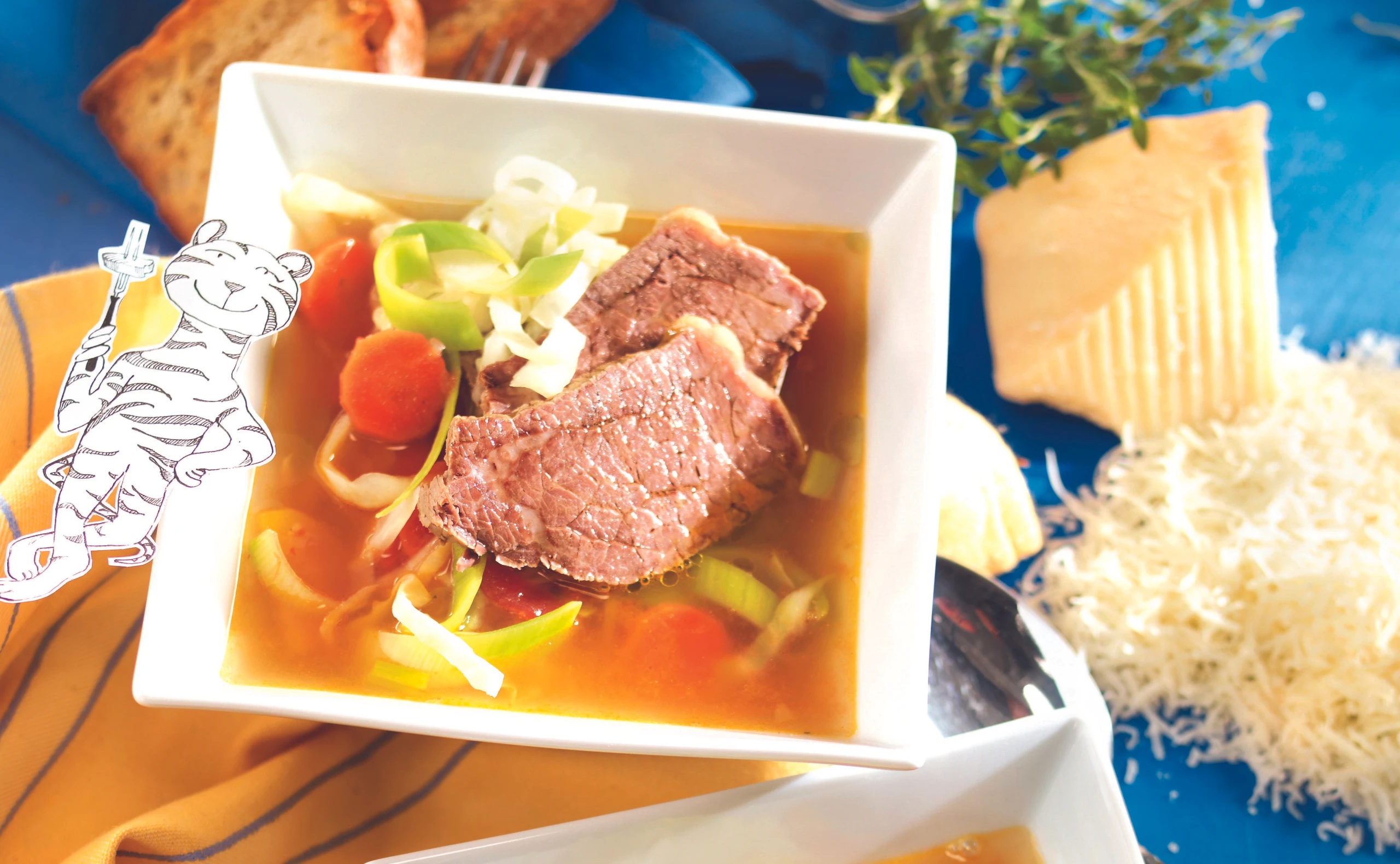 Sizilianische Krautsuppe mit gekochtem Rindfleisch