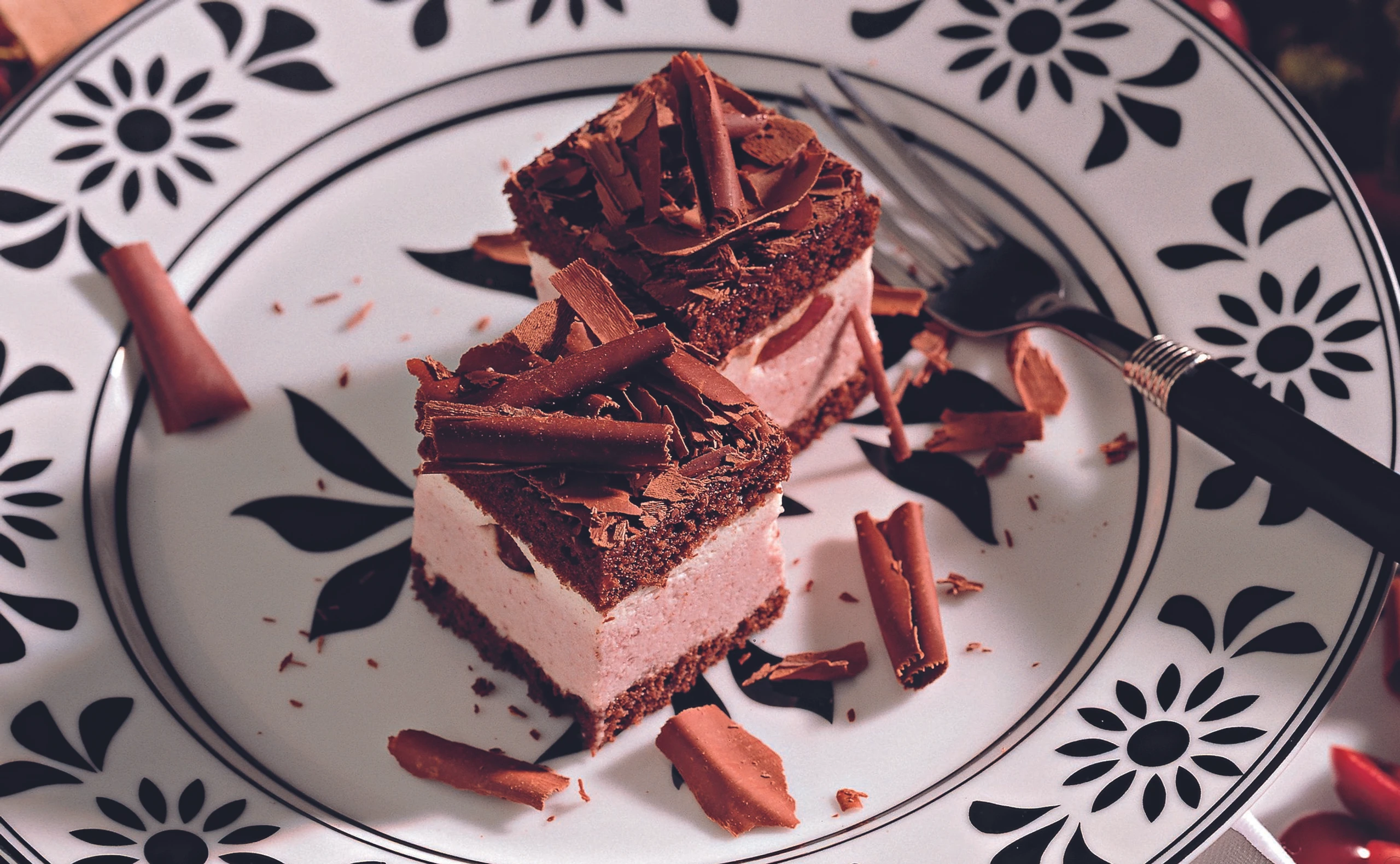 Schokowürfel mit Kirschencreme