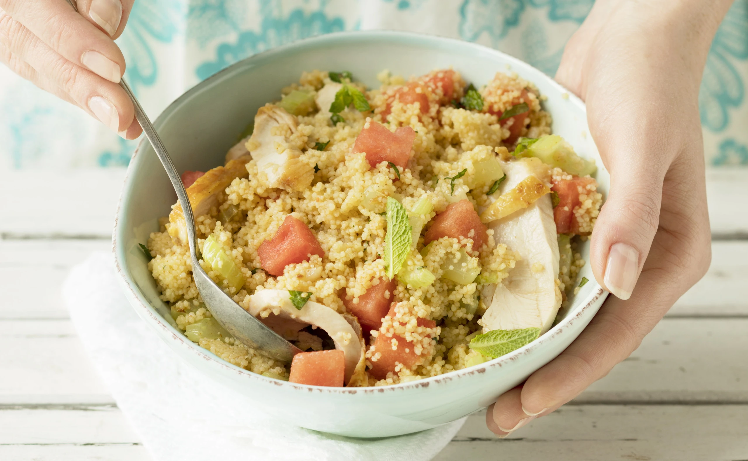 Melonen-Couscous mit Hühnerfilet