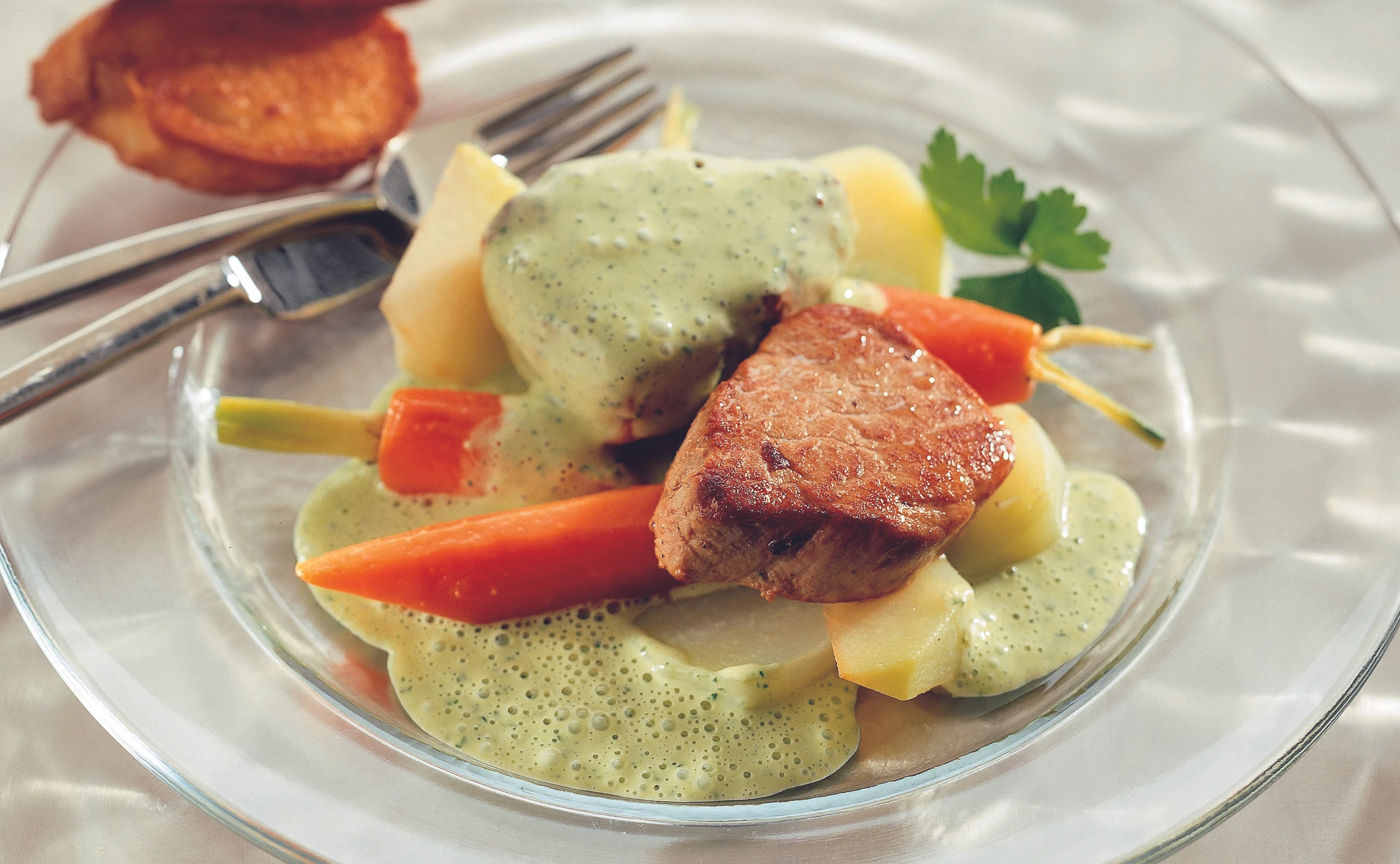 Schweinsfilet auf Buttergemüse