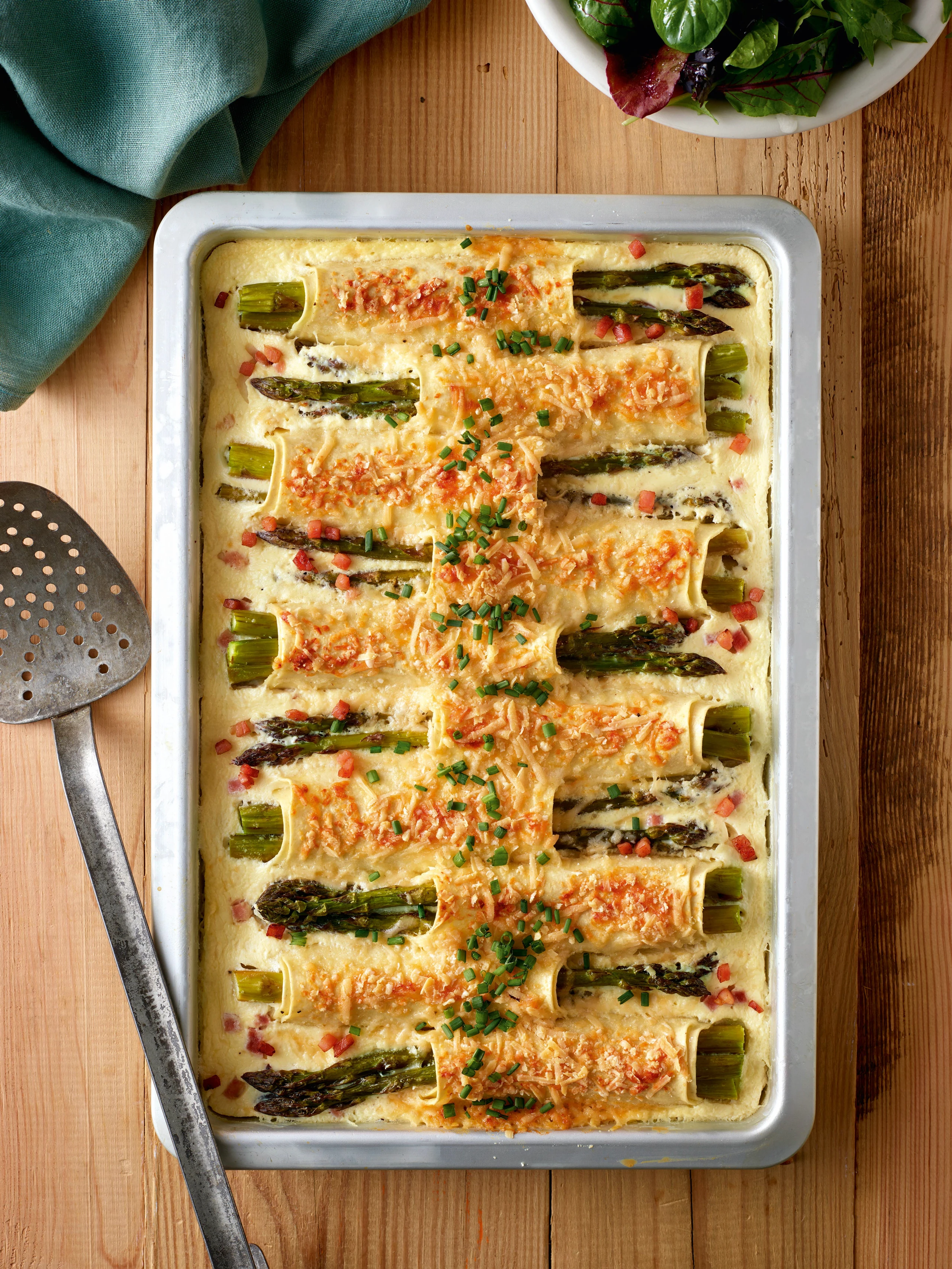 Spargel-Cannelloni mit Selchfleisch