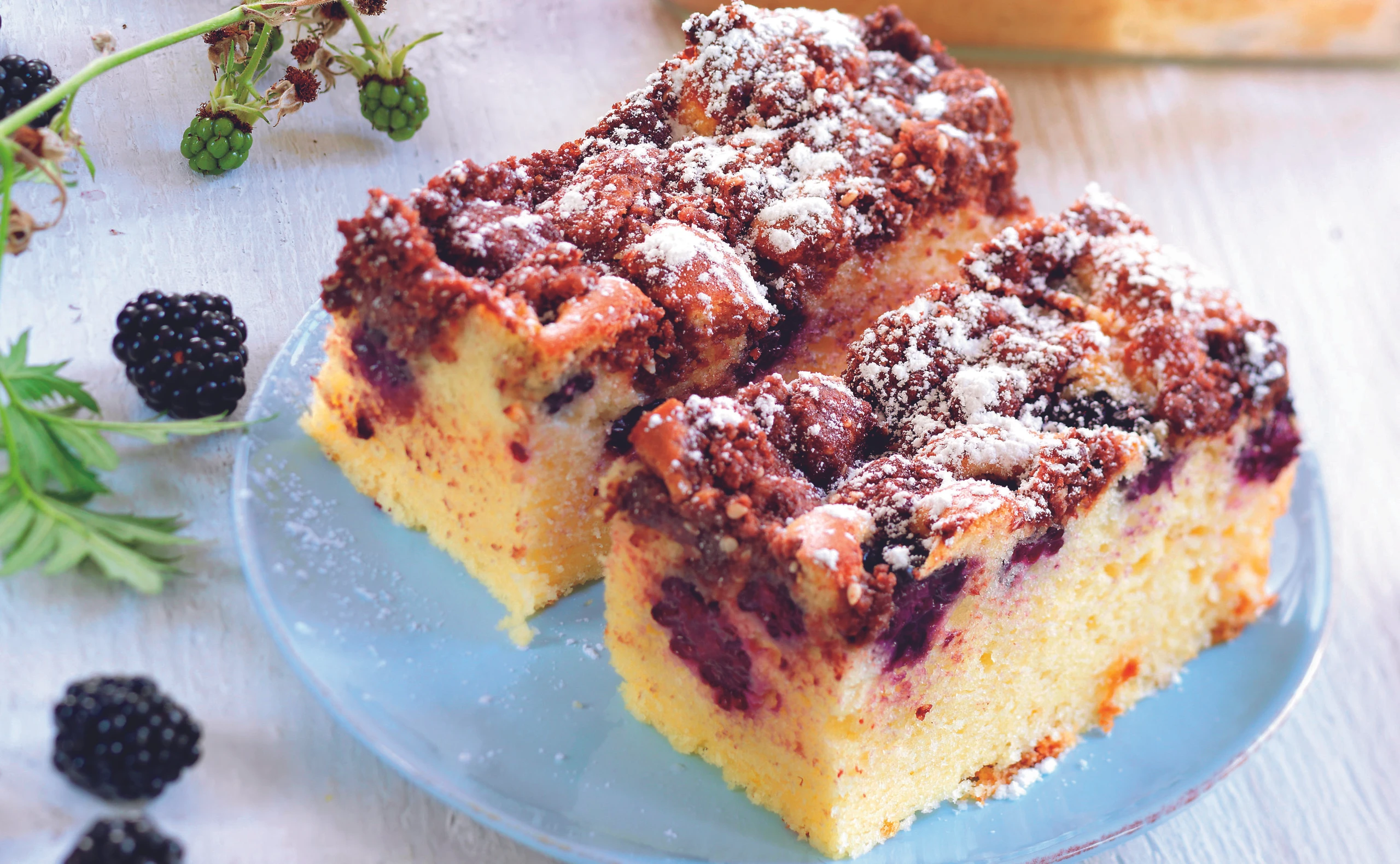 Brombeerkuchen mit Crumble
