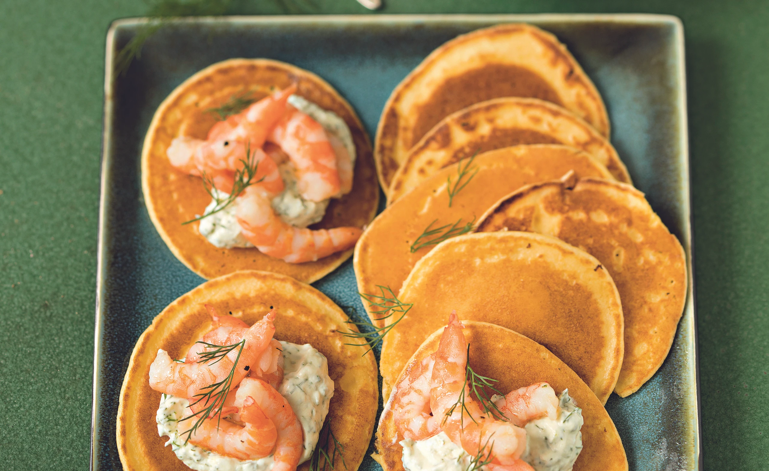 Käsetaler mit Shrimps