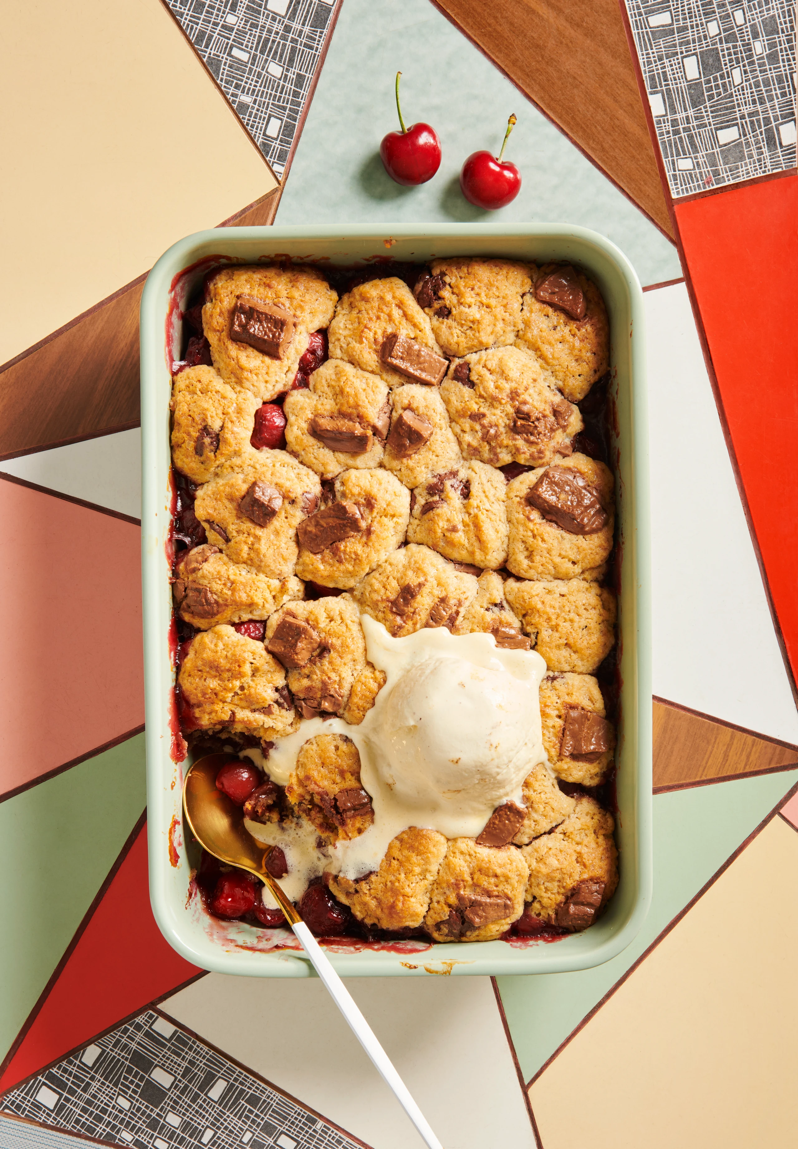 Cherry Chocolate Chunk Cobbler