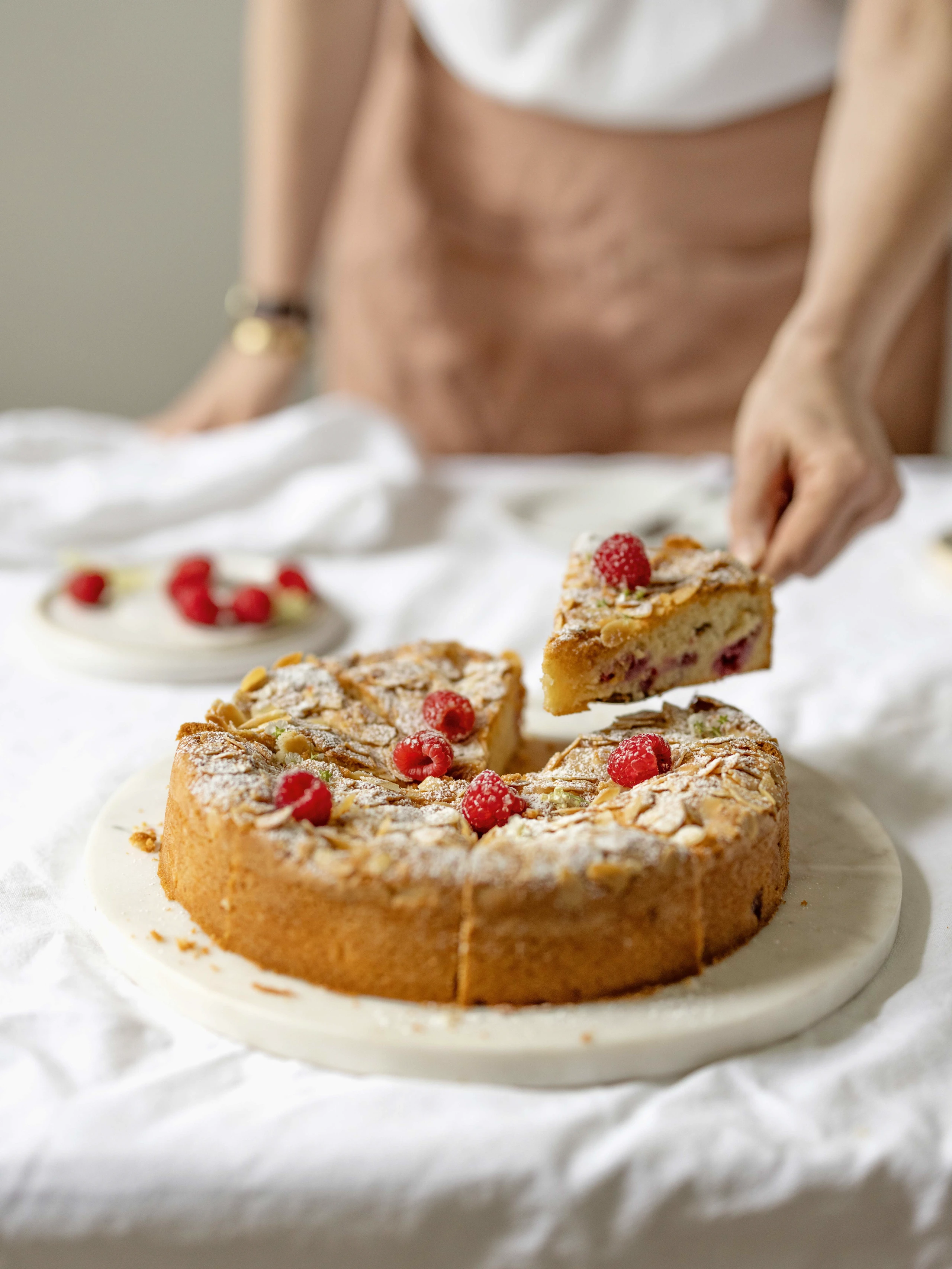 Einfacher Himbeer-Mandel-Kuchen