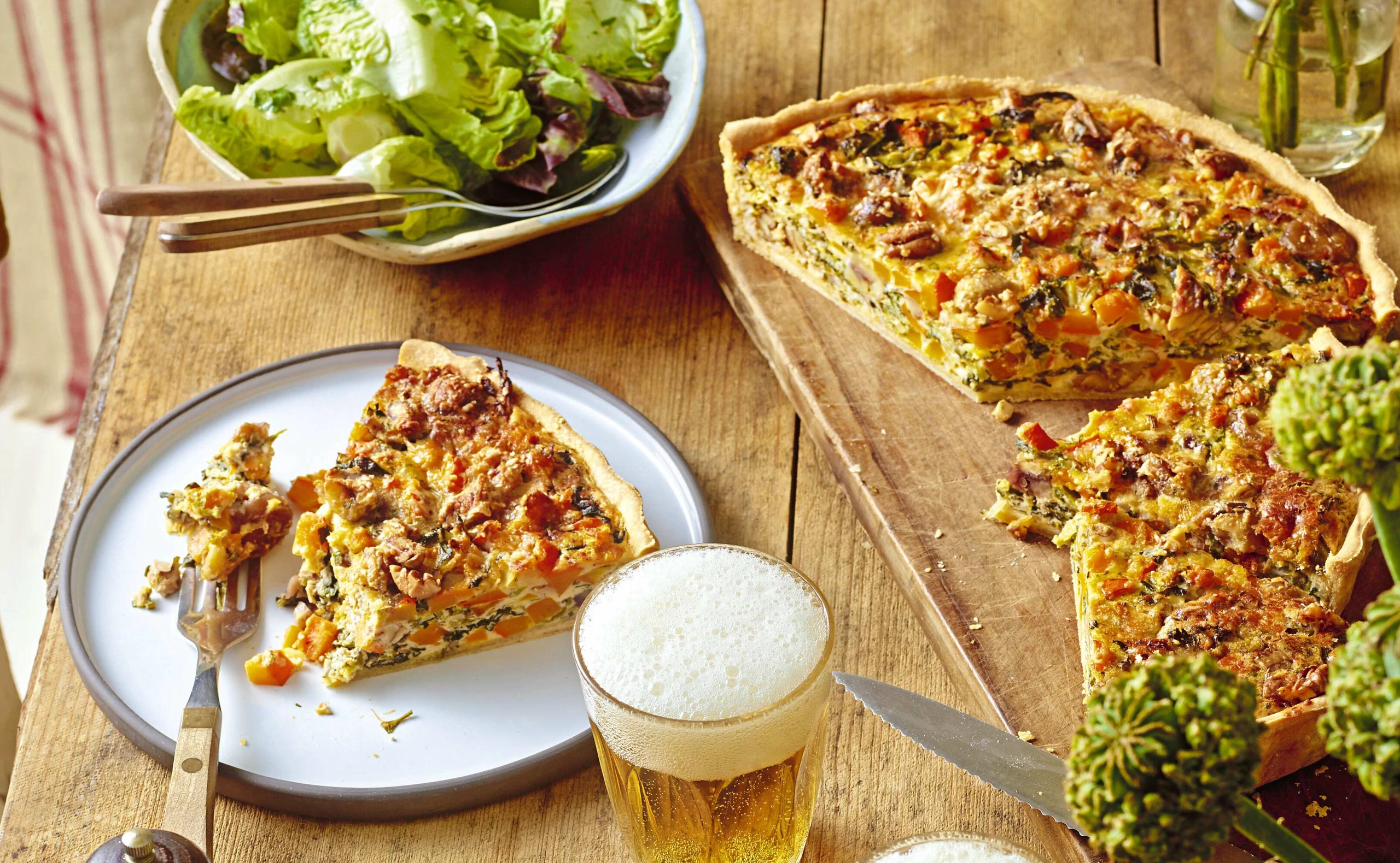 Kohl-Kürbisquiche mit Maroni