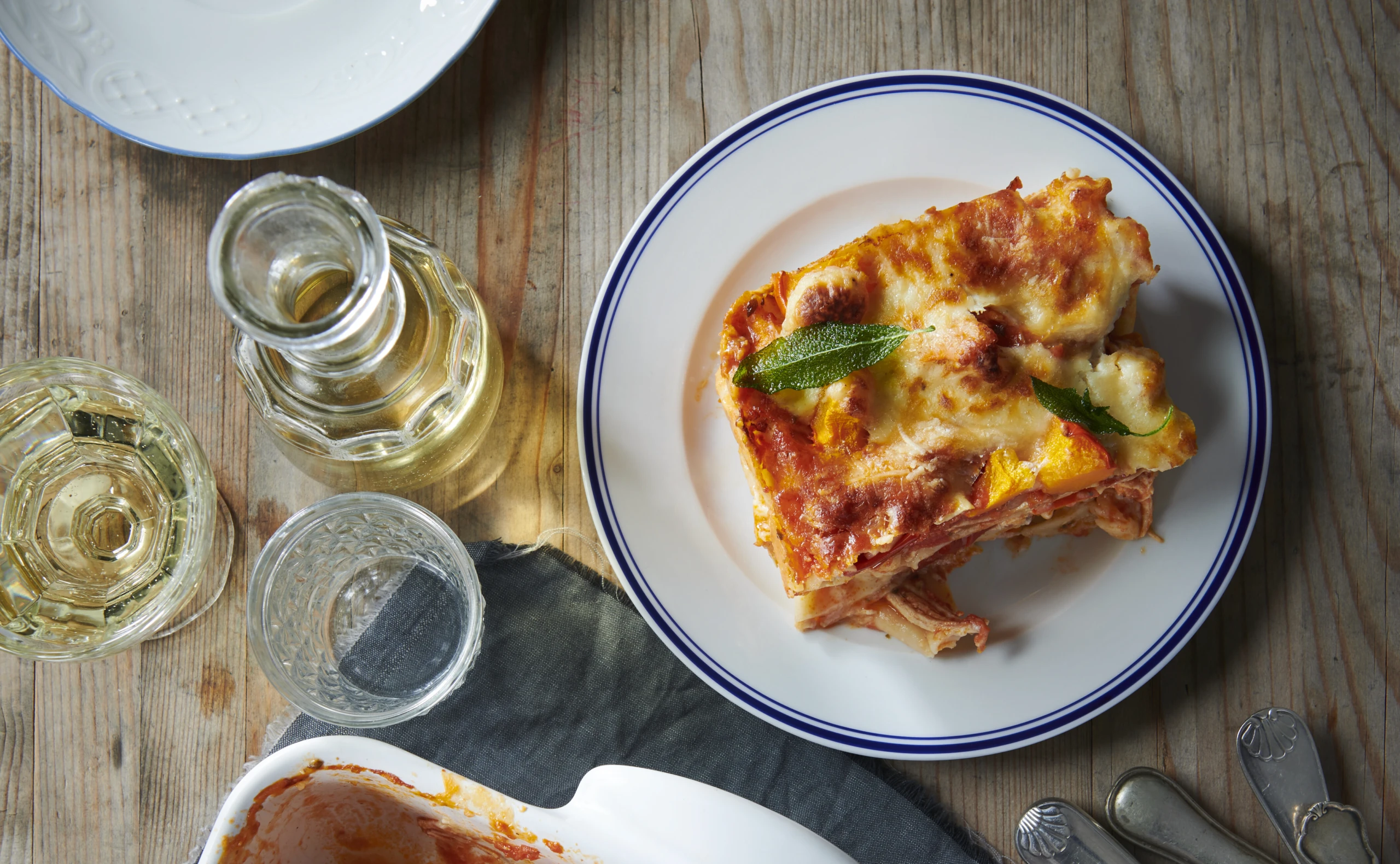 Kürbis-Lasagne mit Huhn