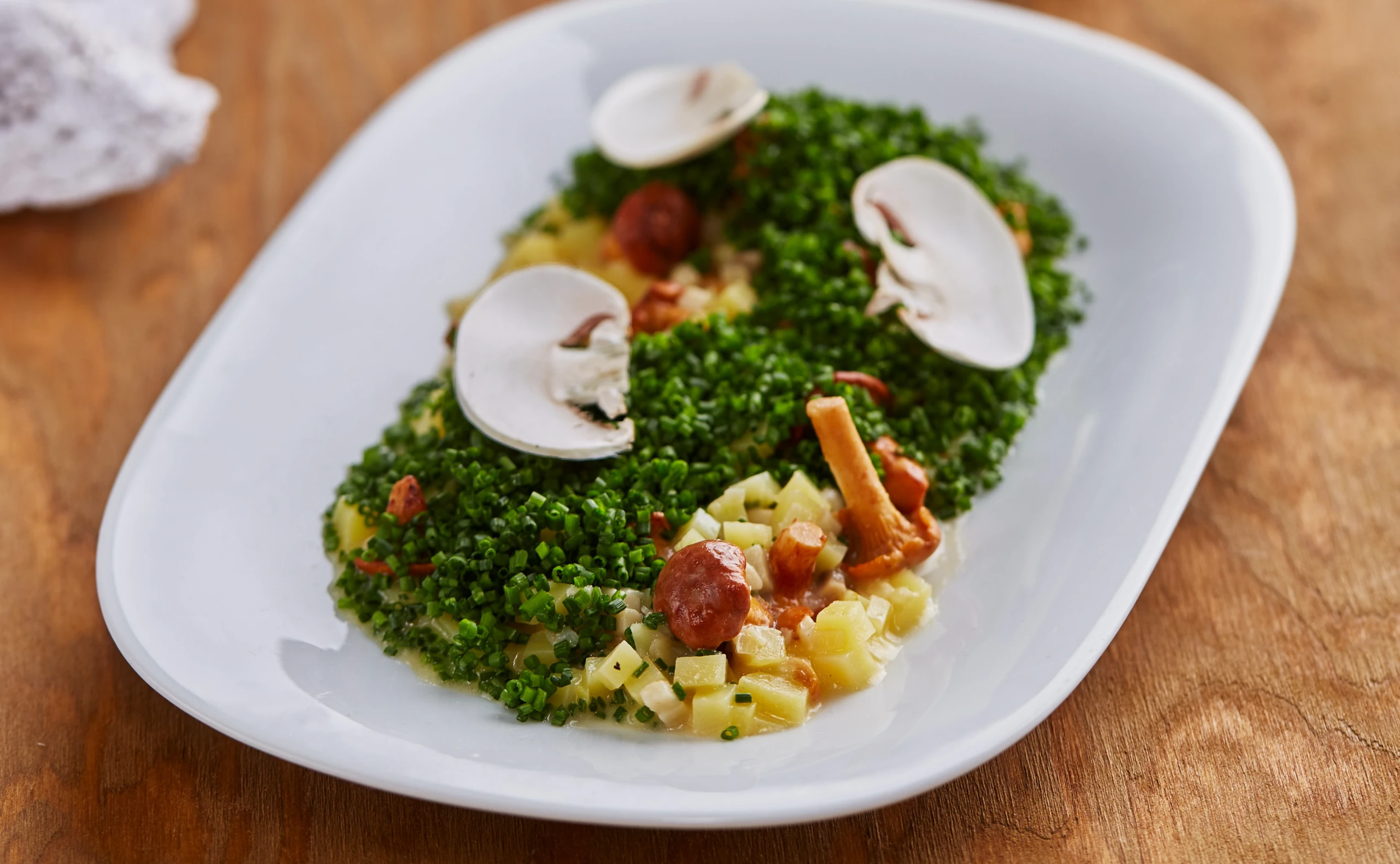 Erdäpfelrisotto mit Schwammerln und Bergkäse