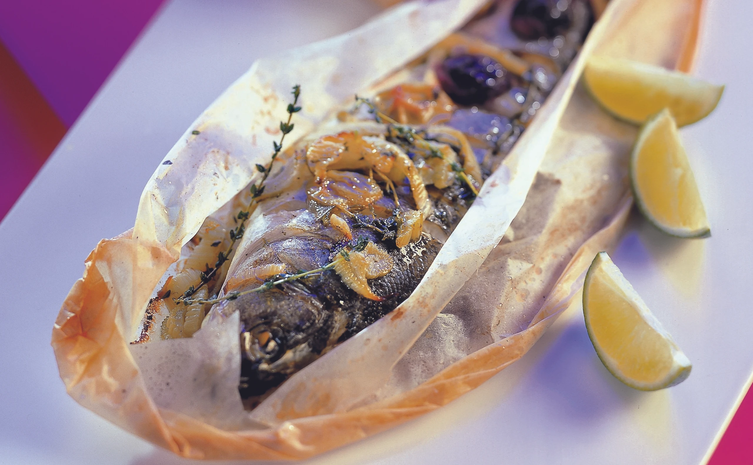 Wolfsbarsch mit Fenchel und Trauben