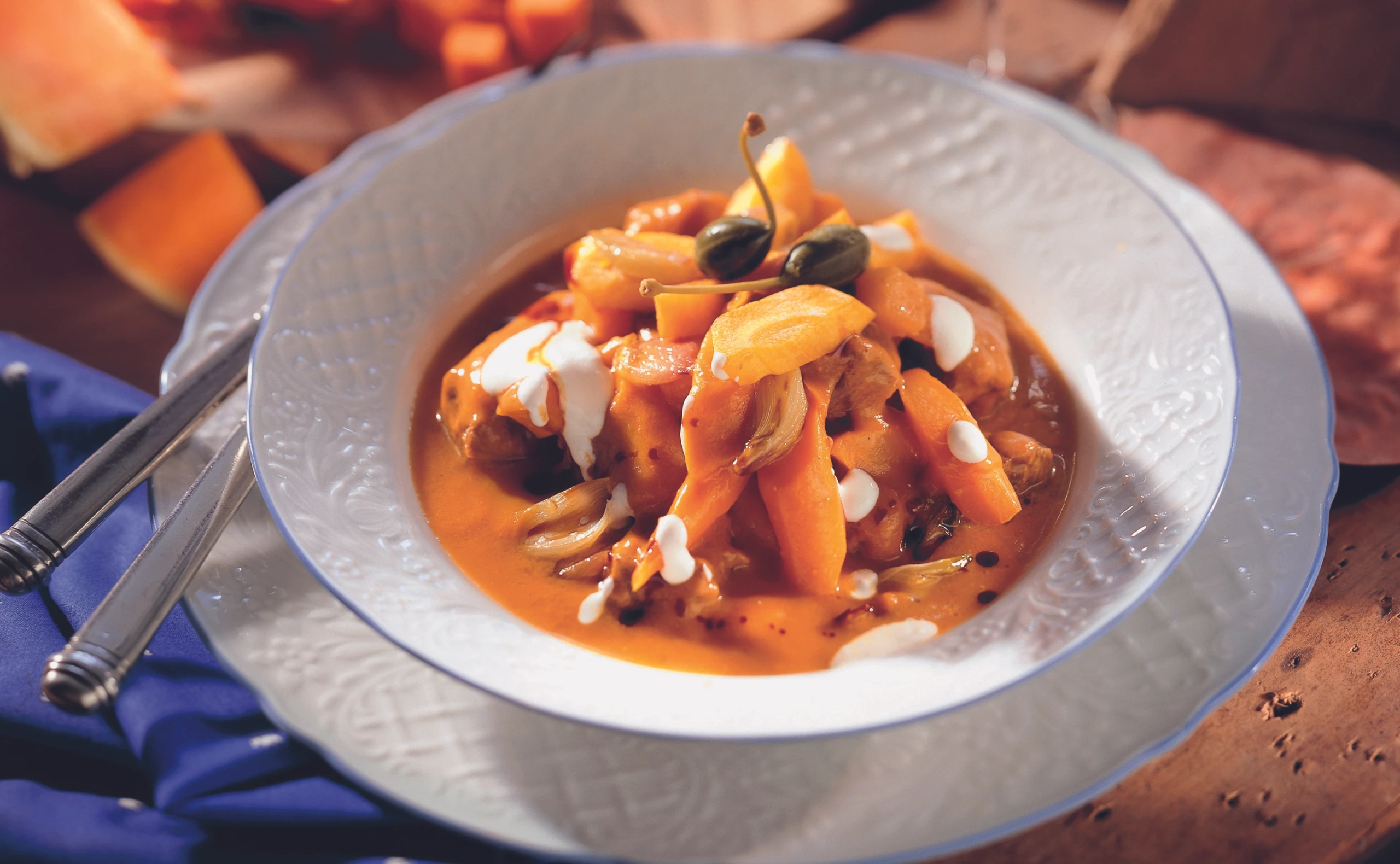 Rindsragout mit Kürbis
